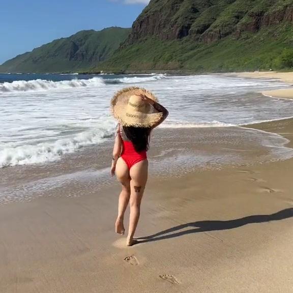 Bella Poarch Sexy Red Bikini Beach Video Leaked