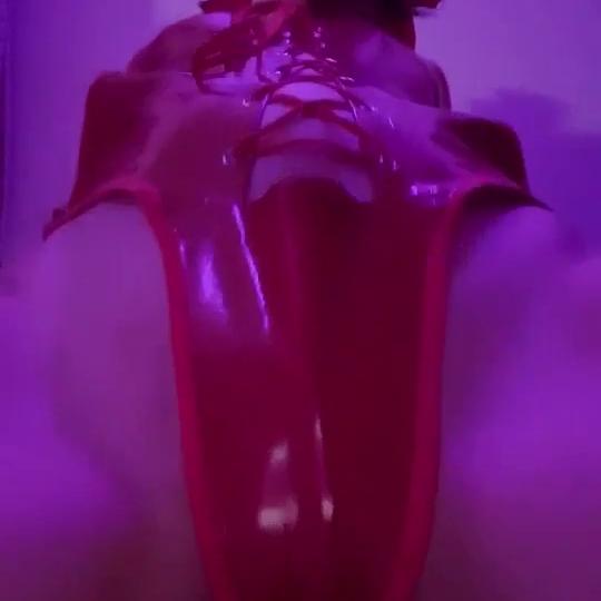 Takaidesu Leaked Red Latex Lingerie Nude Video