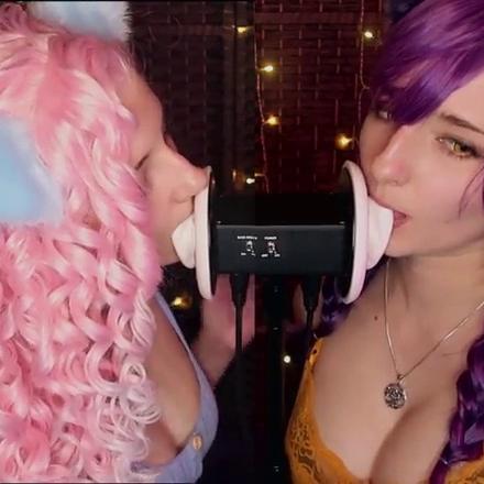 AftynRose ASMR Twin Ear Licking Patreon Video