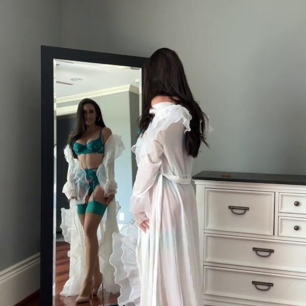 Christina Khalil Teal Lingerie Try On Set Onlyfans Video